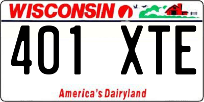 WI license plate 401XTE