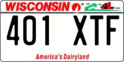 WI license plate 401XTF