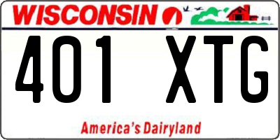 WI license plate 401XTG