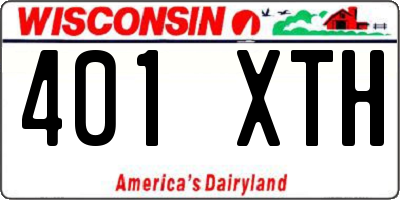 WI license plate 401XTH