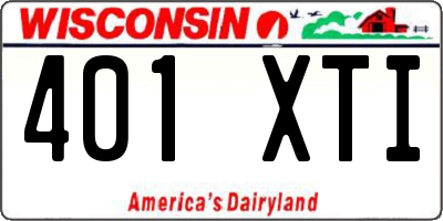 WI license plate 401XTI