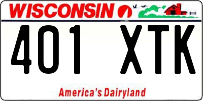 WI license plate 401XTK