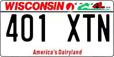 WI license plate 401XTN
