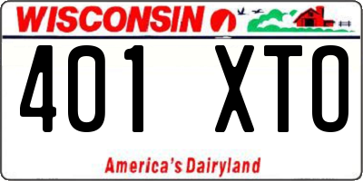 WI license plate 401XTO