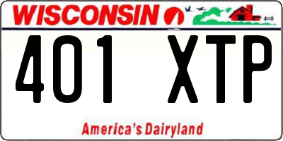 WI license plate 401XTP