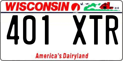WI license plate 401XTR