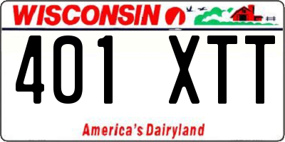 WI license plate 401XTT