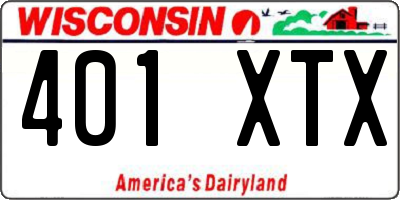 WI license plate 401XTX