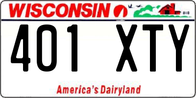 WI license plate 401XTY