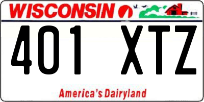WI license plate 401XTZ
