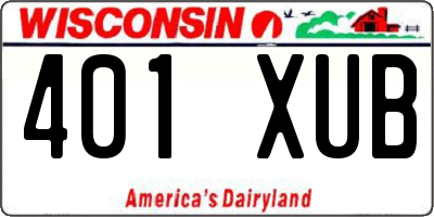 WI license plate 401XUB