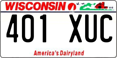WI license plate 401XUC
