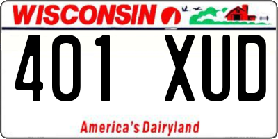 WI license plate 401XUD