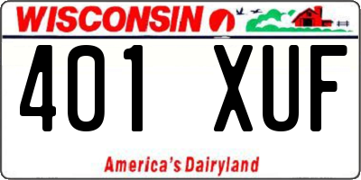 WI license plate 401XUF