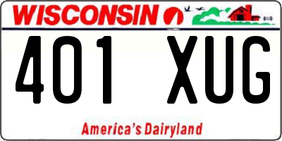 WI license plate 401XUG