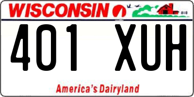 WI license plate 401XUH