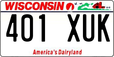 WI license plate 401XUK