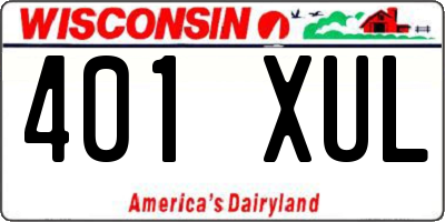 WI license plate 401XUL
