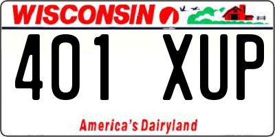 WI license plate 401XUP
