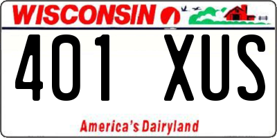 WI license plate 401XUS