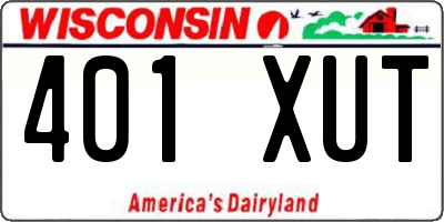 WI license plate 401XUT