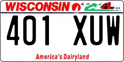 WI license plate 401XUW