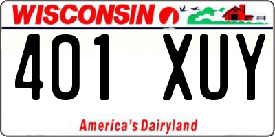 WI license plate 401XUY