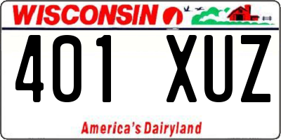 WI license plate 401XUZ