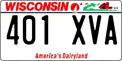 WI license plate 401XVA