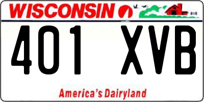 WI license plate 401XVB