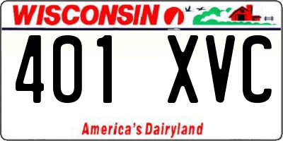WI license plate 401XVC