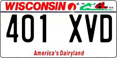 WI license plate 401XVD