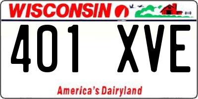 WI license plate 401XVE