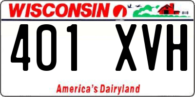 WI license plate 401XVH