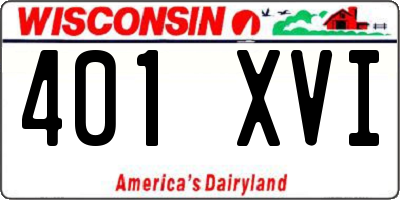 WI license plate 401XVI