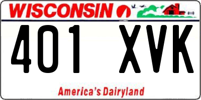 WI license plate 401XVK