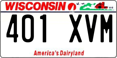 WI license plate 401XVM
