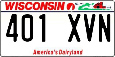 WI license plate 401XVN
