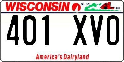 WI license plate 401XVO