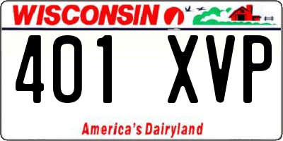WI license plate 401XVP