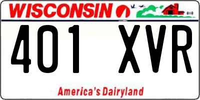 WI license plate 401XVR