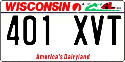 WI license plate 401XVT