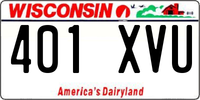 WI license plate 401XVU