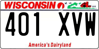 WI license plate 401XVW