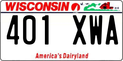 WI license plate 401XWA