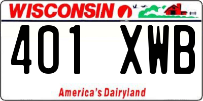 WI license plate 401XWB