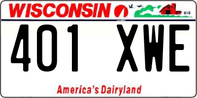 WI license plate 401XWE