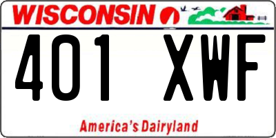 WI license plate 401XWF