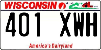WI license plate 401XWH