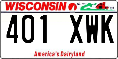 WI license plate 401XWK